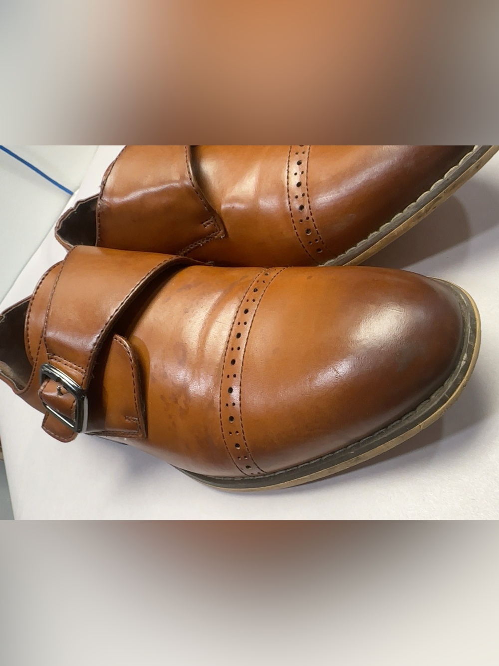 Stacy Adams Men’s Cognac Monk Strap Dress Shoes Size 6M - Picture 2 of 11